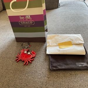 Coach Red Patent Crab Keychain